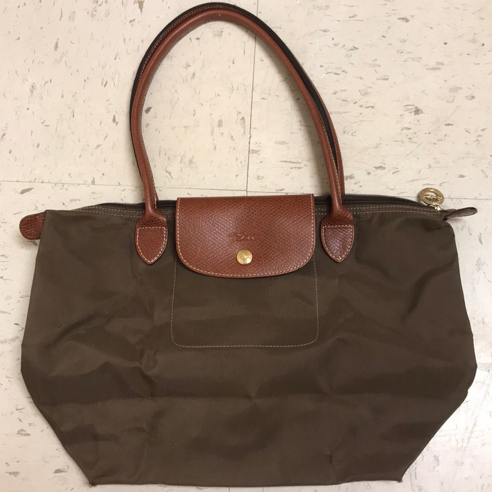 Light brown small Longchamp shoulder bag